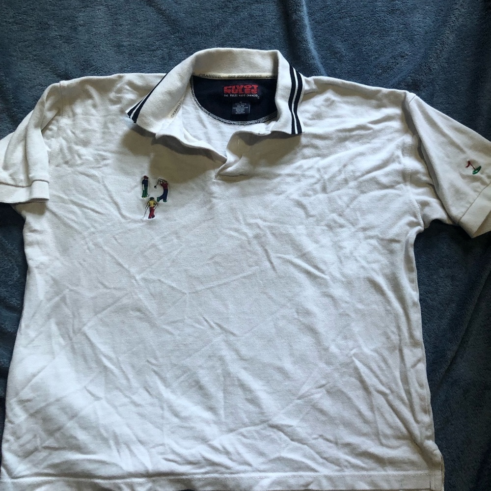 White Vintage Golf Polo